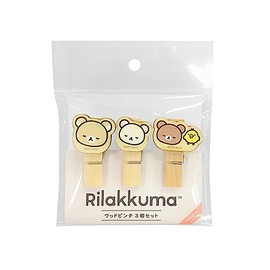 Rilakkuma RK481B Wood Pinch Set of 3 (Face)