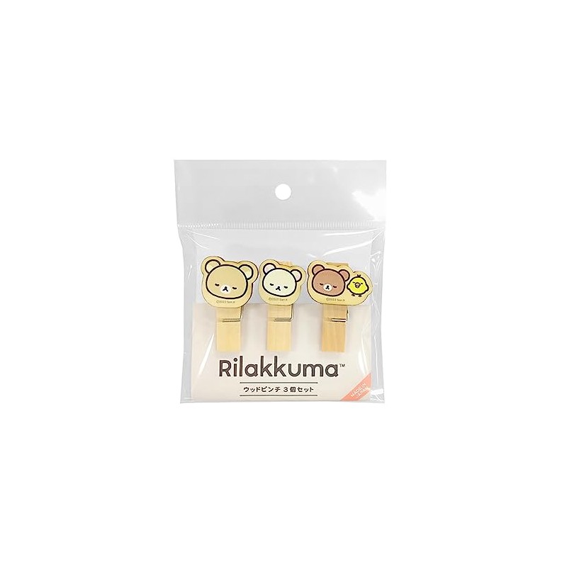 Rilakkuma RK481B Wood Pinch Set of 3 (Face)