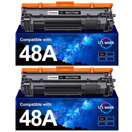Uniwork 48A Toner Cartridge Replacement for HP 48A Toner Cartridge Black CF248A Compatible for Laserjet Pro M15w M29w M30w M31w MFP M28w M16w Printer (Black, 2 Pack)