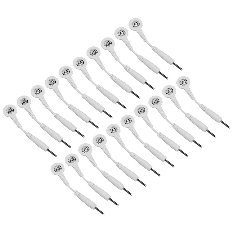 20Pcs Electrode Wires 2.0in Portable Replacement Button Electrode Lead Wires