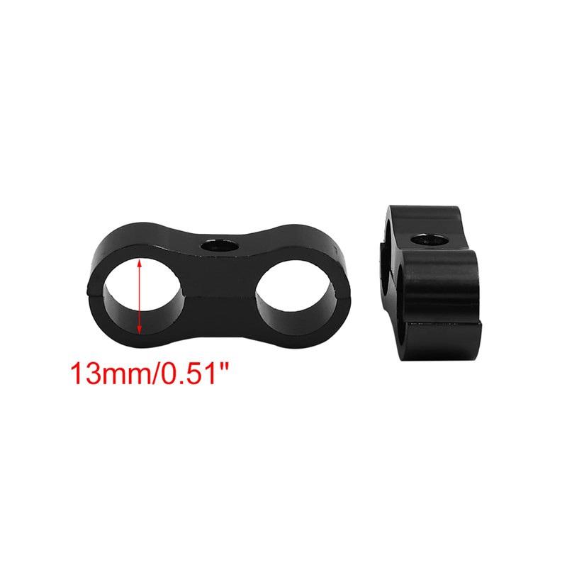 X AUTOHAUX 4 Pcs AN6 13mm Black Aluminium Alloy Fuel