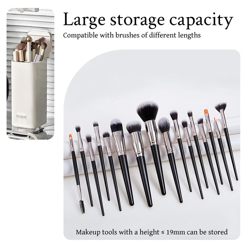 Esdallina Automatic Lifting Makeup Brush Holder with Lid Dustproof Cosmetic
