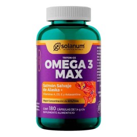 Solanum Omega 3 Max Suplemento Alimenticio 180caps Sabor Sin Sabor