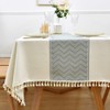 Yofori Cotton Blend Table Cloth for Square Tables Solid Embroidery