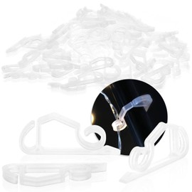 com-four® 200x Dachrinnenhaken für Lichterketten - Regenrinnen-Haken aus Kunststoff - Befestigung für Weihnachtsaußenbeleuchtung - Lichterkettenhalterung für innen & außen (transparent 5cm)