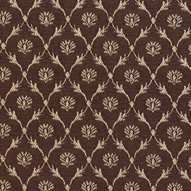 B639 Brown Floral Trellis Jacquard Woven Upholstery Fabric by The Yard