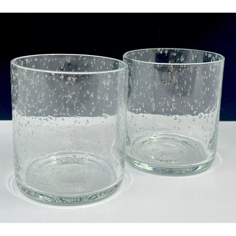 Magenta Citrine Atlas Collection Set of 2 Cocktail Glasses New