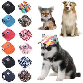 Uposao Baseball Cap for Pets, Dogs Baseball Cap Sun Protection Hat Summer Travel Hat Outdoor Sports Hat Dog Cap Sun Protection Caps with Ear Holes Adjustable Chin Strap for Pets, Dogs, Cats