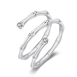 Stocking Stuffers Holiday Outfits for Women 2024 Bamboo Ring for Women Rhinestone Knuckle Ring Silver Wrap Ring Open Adjustable Joint Finger Ring Rose Gold Bamboo Statement Ring Birthday Gifts for Teens Silver
