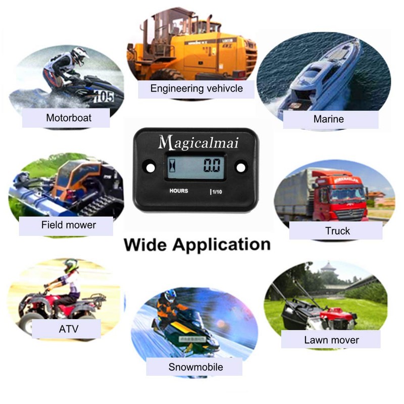 2pcs Magicalmai Inductive Hour Meter for Gas Engine Generator Lawn