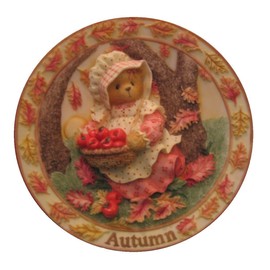 Cherished Teddies - Autumn - 6" Decorative Teddy Bear Plate