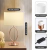 LIMIXI Table Lamp Set of 2, 3-Color Dimmable Modern Nightstand