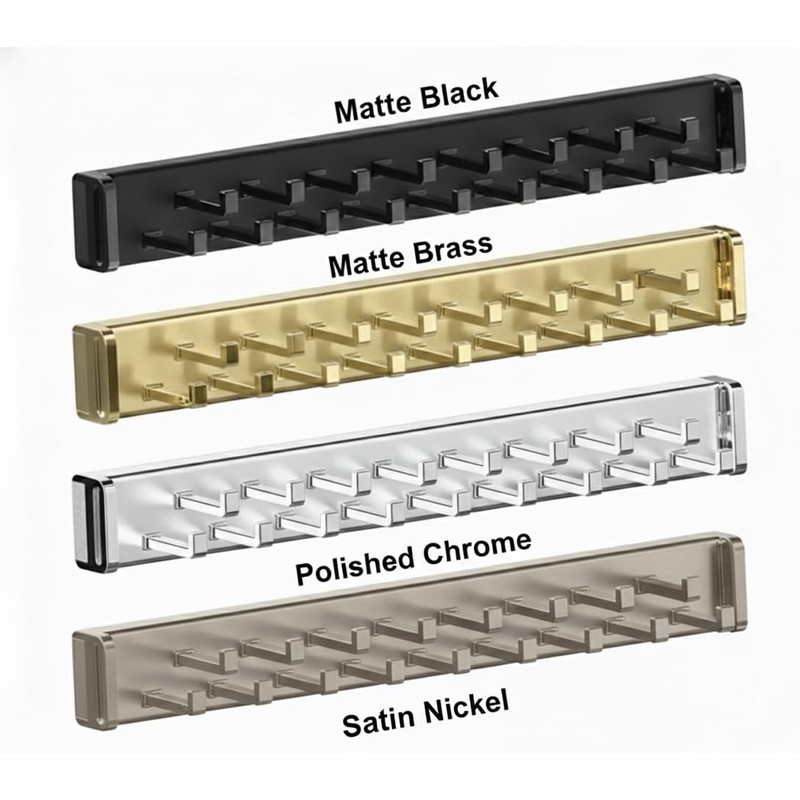Kitchen Inventions 15-Hook Designer Wardrobe Reversible Closet Tie Rack with