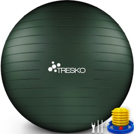 TRESKO® Gymnastics Ball BPA-Free with Air Pump | Ball for Fitness, Yoga, Gymnastics, Pregnancy, Core Training, Back | Yoga Ball Pezziball Pilates Ball Sitting Ball Anti-Burst 300 kg