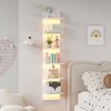 Qupui 6-Tier Wall Shelf with RGB LED, 57" Floating Storage,
