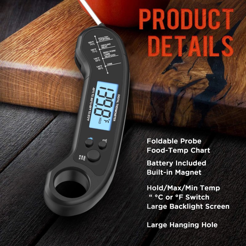 Rouuo Meat Thermometer Digital, Instant Read Meat ThermometerI for Grill
