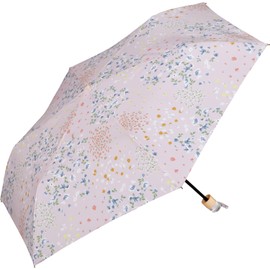 Wpc. 9903-013-002 Rain Umbrella, Tiny Flower, Mini, Pink, Folding Umbrella, Ribs, 19.7 inches (50 cm), Women's, For Both Sunny and Rainy Weather, Hand Opening, Small Floral Print, Flower Illustration,