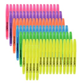 coruscant Highlighter - 100 pack color highlighter, color transparent visible fluorescent pen shell, wide chisel point mark, fluorescent pen, school, office
