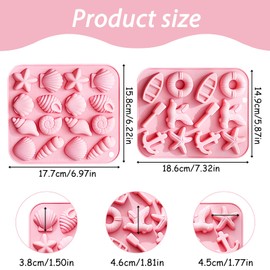 Seashell Silicone Chocolate Molds Ocean Theme Set of 2
