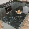 VEELIKE Antique Emerald Black Marble Contact Paper for Countertops Waterproof