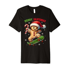 Christmas Pajamas Gingerbread Costume Ginger Skateboard Premium T-Shirt
