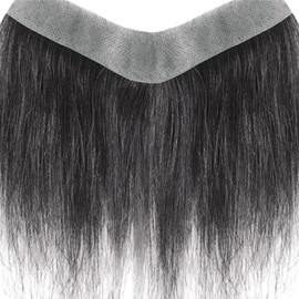 Tupé de cabello para hombres, cabello humano frente línea de reemplazo tupé sin costuras pieza en forma V para hombres frente