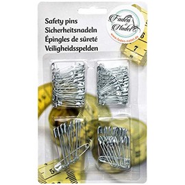 120 Safety Pins, Silver, 4 Different Sizes (Large and Small), Assorted Set