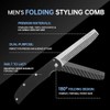 Peine de bolsillo plegable para hombres, herramienta de peinado de