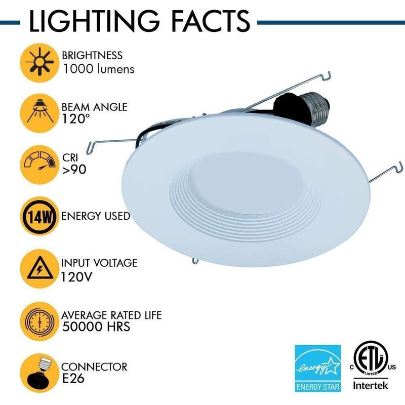 AH Lighting A7 6" LED Selectable 5CCT 14W Recessed Baffled