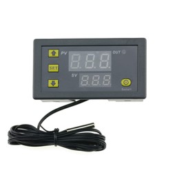 FamilyMall High Accuracy Digital Temperature Controller Temperature Gauge Thermostat DC 12V 20A LCD Cooling Heating