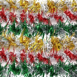 6 Pcs Christmas Tinsel Garlands,2m Totally | Glittery Tinsel Garland for Christmas Tree Decorations, Metallic Hanging Garland Streamers for Xmas Home Decor New Year Wedding Party Supplies Ornaments