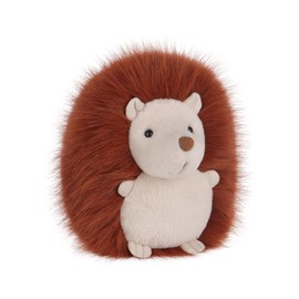 Apricot Lamb Bristly Hedgehog Plush Stuffed Animals for Kids, Soft Cute Plush Toys for Baby Girl and Boy, Fluffy Bristly Hedgehog Brown 6.3 Inches