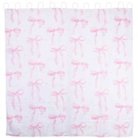 Pink Bow Shower Curtain, 71x71 Inch Cute Shower Curtain with Hooks Polyester Bow Tie Bath Curtain Coquette Bathroom Curtain Pink Bow Modern Aesthetic Bathroom Decor for Women