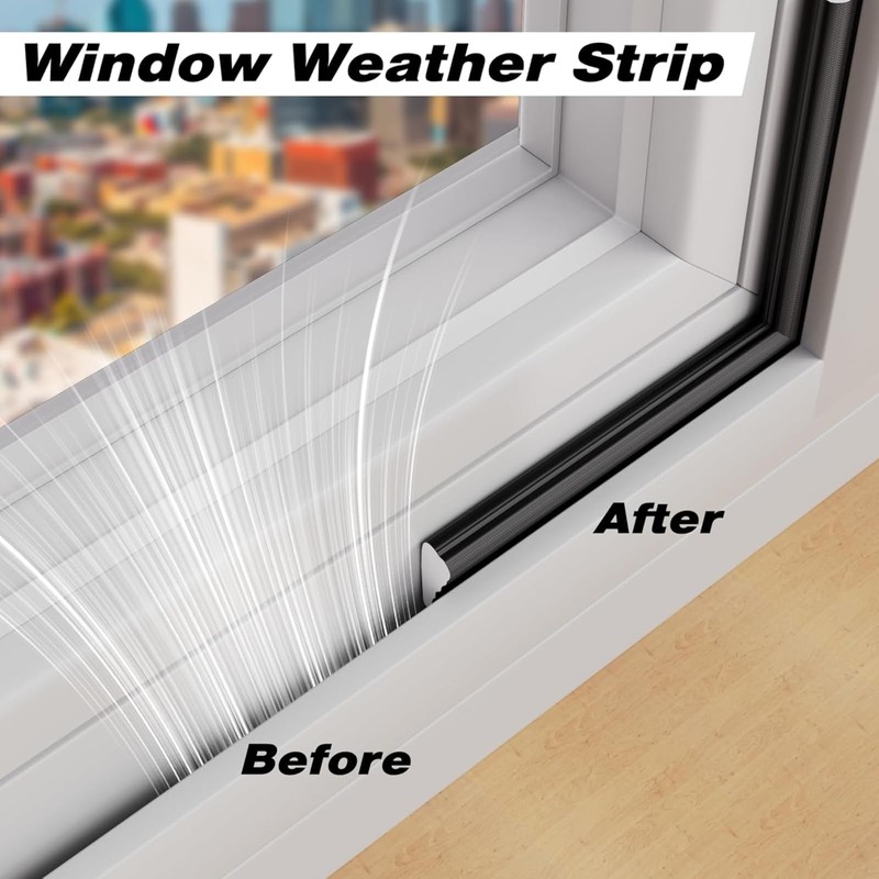 118” Wedge Weather Stripping Tape, Self-Adhesive Door Seal Strip for