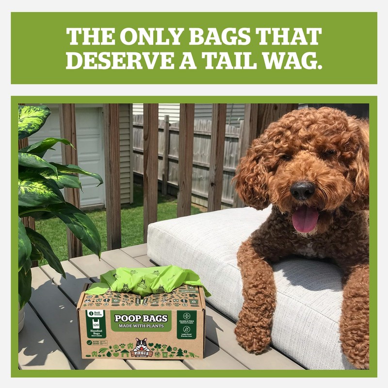 Pogi's Compostable Poop Bags with Easy-Tie Handles – Leak-Proof, Extra-Large,