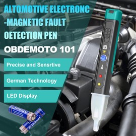 Ignition Coil Tester, OBDEMOTO 101 Automotive Electronic Faults Detector,Car Spark Tester and Voltage Tester Pen with LED Display & Two Batteries