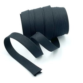 Craft Cult 20mm Plain Double Fold Bias Binding Tape - 25 Metre Roll (2 - Black)