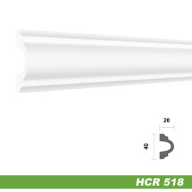 HEXIM Stucco Decoration Made of HDPS/PU White - Stucco Frame Wall Decoration Picture Frame - HCR Wall Strips (10 Metres HCR518) Stucco Ceiling Picture Frame Cashier Baroque