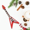 Red Miniature Electric Guitar Replica Wooden Mini Musical Instrument Model