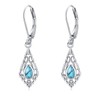 LOOVE Turquoise Earrings for Women Dangling Sterling Silver Filigree Earrings