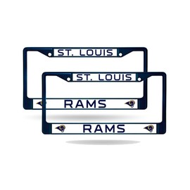 St Louis Rams Nummernschild-Rahmen-Set, verchromt, Metall, Blau lackiert