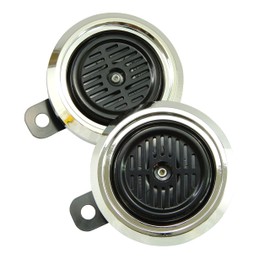 Ager Motorcycle Horn 12V Double Horn Universal Black Fin Plated 2 Pcs