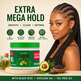 Dr Girls Super Grow Loc & Twists Braiding Conditioning Gel/9.8oz/ Extra Mega Hold (Avocado + Tea Tree)