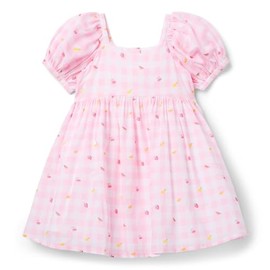Janie and Jack Girls Pink Gingham Dress (Toddler/Little Big Kid)