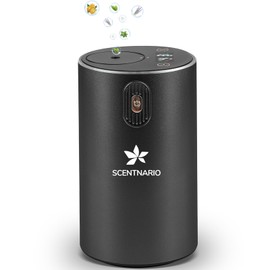 Waterless Essential Oil Diffuser - Aluminum Alloy Aroma Diffuser with Battery Indicator, Portable Smart Scent Air Machine 1/2/3&Continuous Mist, Anti-TIPP, Timer Setting & Auto-Off (66C-Black)