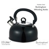 Buckingham Black Colour Coated Stainless Steel Retro Whistling Kettle 2.5