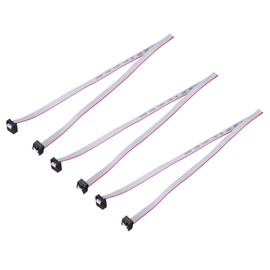 MECCANIXITY 3 Pcs IDC Flat Ribbon Cable, 2.54mm Pitch 7.6mm Width 50cm Long 6 Pin FC to FC Flat Ribbon Connector Jumper Wire for PC, LED Displays