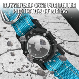 LZXLXS Airtag Dog Collar with Waterproof Air Tag Holder, Integrated Reflective Pet Collar with Soft Padding, Adjustable Nylon Collar for Small Medium Large Dogs, Blue,M (14.5"-19.7")