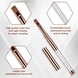 Pinsel Nägel Für Gel, 3 Stück Nägel Pinselset, Gel Nail Brush Art Tool Nagelpinsel Design Uv Gel, Zum Selbermalen Und Reinigen Von Nagelhautfehlern