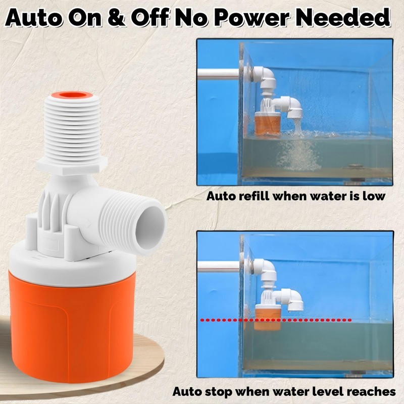 Float Valve for Water Tank, 1/2" Top Inlet Automatic Water
